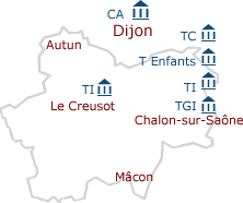 carte des juridictions Saône et Loire